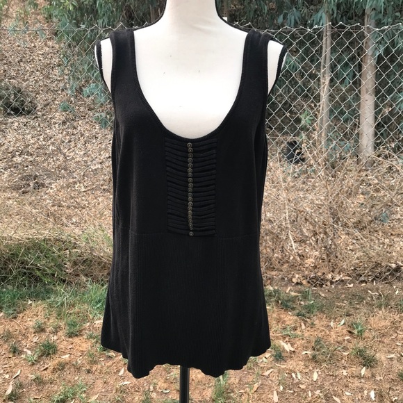 Black Knit Tank W/Pleat Detail - Sz 1X-EUC - Picture 4 of 8